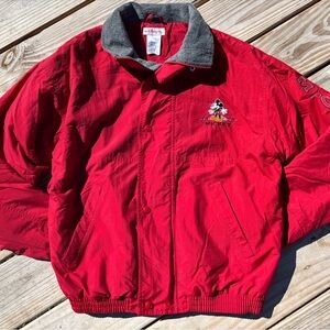 DISNEY STORE Vintage Men's Mickey Mouse Spell Out Bomber Jacket Size Small